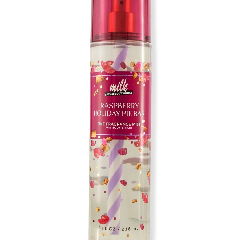 Bath & Body Works Milk Raspberry Holiday Pie Bar Fine Fragrance Mist - Hot Pink